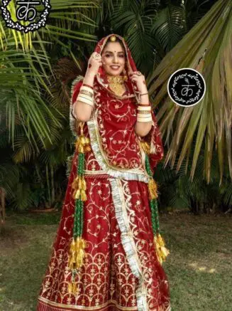 Mehroon Color Gota Patti Look Poshak