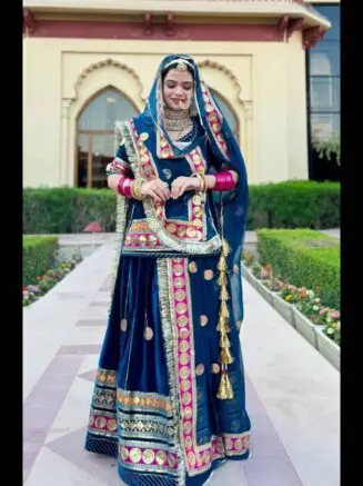 Trending Velvet Bridal Look Poshak