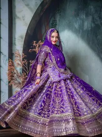 Purple Colour Rajputi Poshak