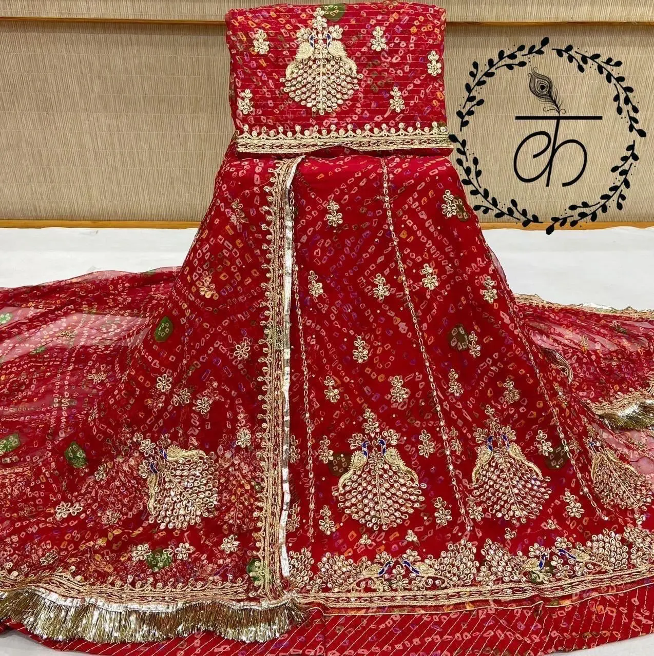 Rajasthani Red Bandhani Poshak Rajasthani Red Bandhani Poshak