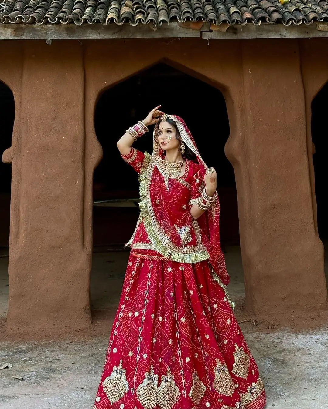 Rajasthani Red Bandhani Poshak Rajasthani Red Bandhani Poshak