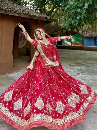 Red Rajputi Poshak