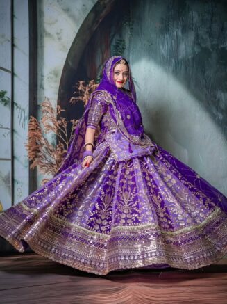 Beautiful Purple Colour Rajputi Poshak Like Lehanga