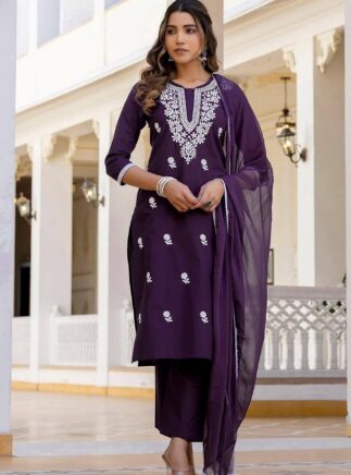 Purple Colour Kurta set for women