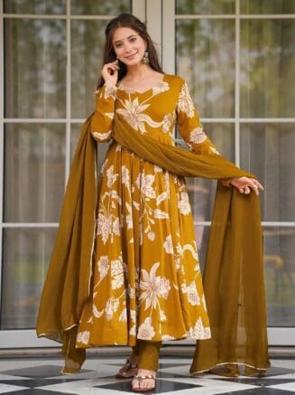 anarkali pant dupatta set