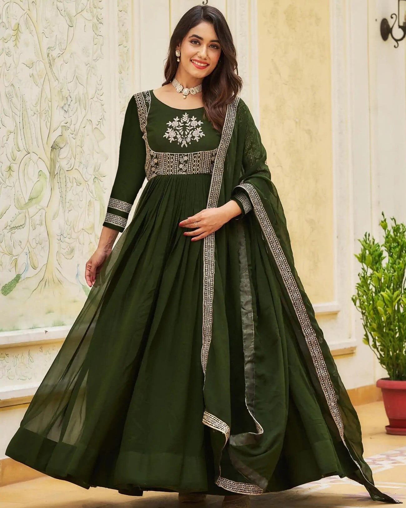 Anarkali Gown With Dupatta
