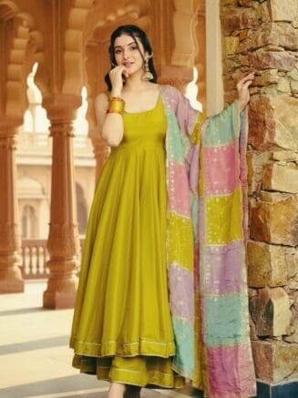 Meesho Anarkali Gown With Dupatta