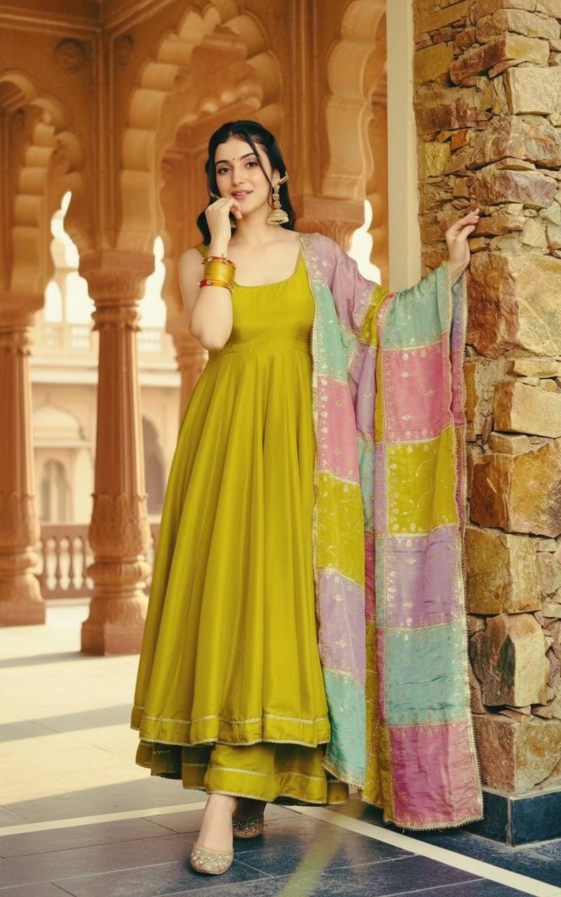 img_3211 Meesho Anarkali Gown With Dupatta
