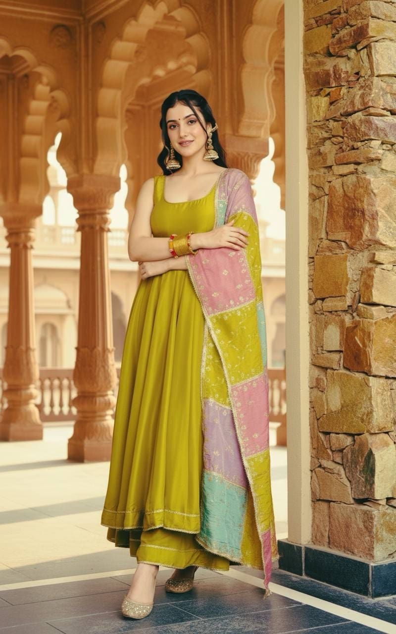 img_3212 Meesho Anarkali Gown With Dupatta