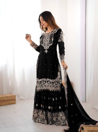 Black sharara set for womens