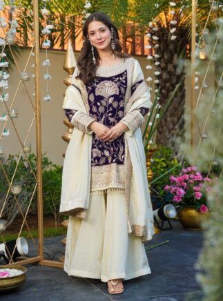 Off-White Bridal Kurta Palazzo Set RjPoshak