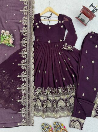 Festive Wear Anarkali Suit with Dupatta & Pant | RjPoshak