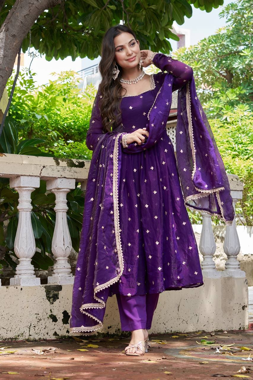 photo_1_2026-02-07_10-22-31 Purple Designer Suit Set with Dupatta – Party Wear | RjPoshak