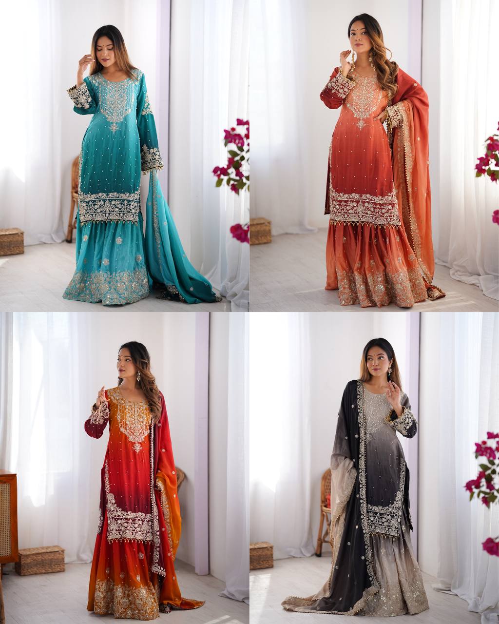 photo_1_2026-02-07_15-46-48 Designer Chinon Silk Sharara Set with Dupatta – Embroidery Work | RjPoshak