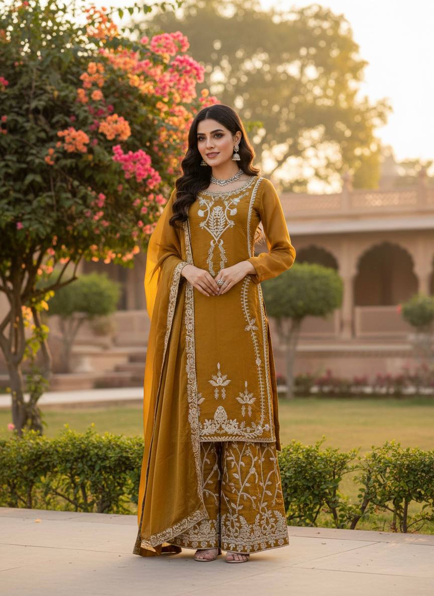photo_1_2026-02-21_20-32-25 Mustard Palazzo Set for Women with Dupatta RjPoshak