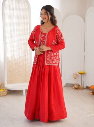 Designer Chinon Silk Lehenga Choli Set-RjPoshak