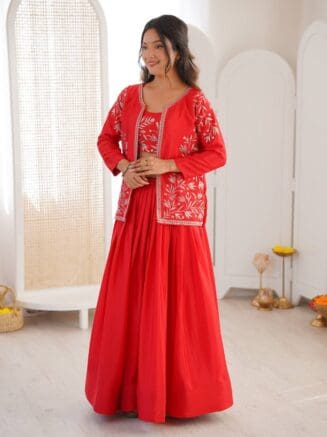 Home 22 Designer Chinon Silk Lehenga Choli Set-RjPoshak