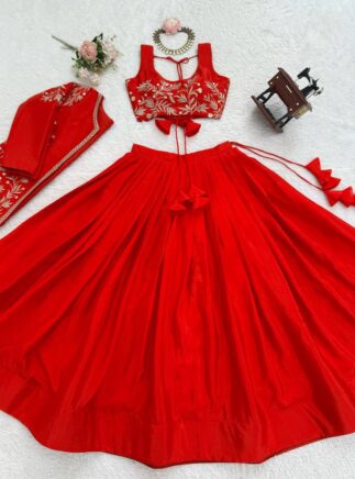 Designer Chinon Silk Lehenga Choli Set-RjPoshak