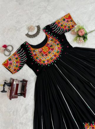 Black Georgette Lehenga Set with Sequins Work | Designer Festive Wear-RjPoshak