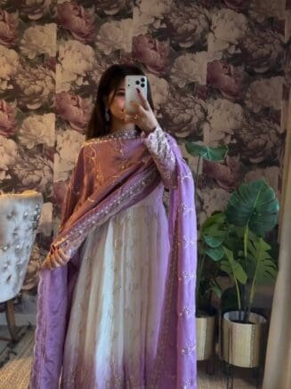 Designer Star Georgette Anarkali Suit Set with Dupatta – Festive Wear | RjPoshak