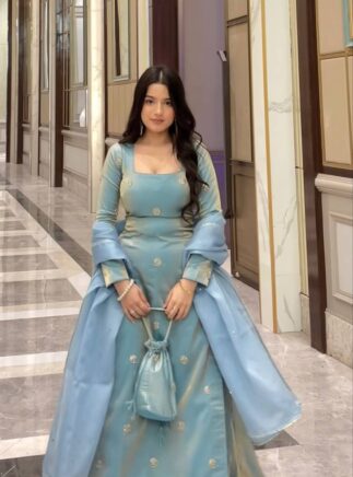 Fandy Silk Designer Suit Set with Plazo & Dupatta – Festive & Party Wear | RjPoshak