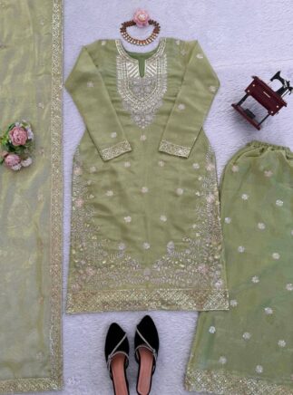 Designer JMC Silk Kurta Plazo Set with Dupatta – Festive Wear | RjPoshak