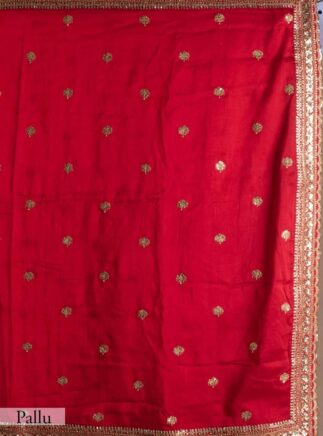 Red Jalpari Silk Designer Saree with Thread & Sequin Work – Festive & Wedding Wear | RjPoshak