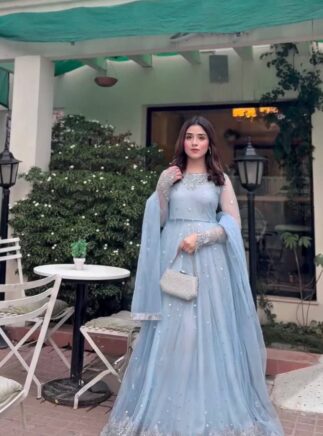 Designer Georgette Gown Lehenga Set with Net Dupatta | Party Wear Outfit-RjPoshak