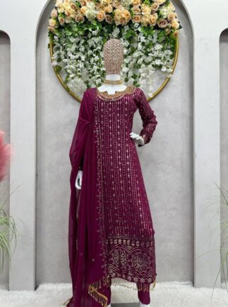 Mirror Work Designer Suit Set with Dupatta – Party Wear | RjPoshak