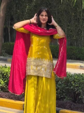 Buy Designer Yellow Sharara Set for Women-RjPoshak