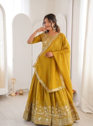 Buy Designer Simmer Silk Lehenga Choli Set-RjPoshak