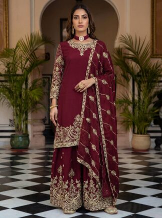 Buy Chinon Silk Sharara Suit for Women-RjPoshak