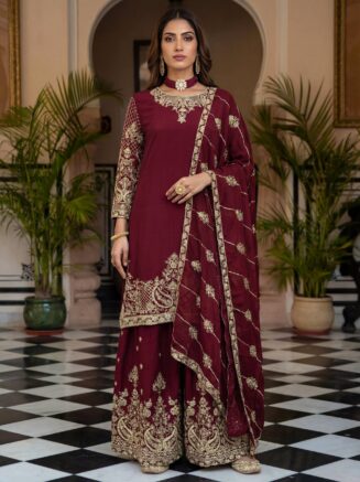 Buy Chinon Silk Sharara Suit for Women-RjPoshak