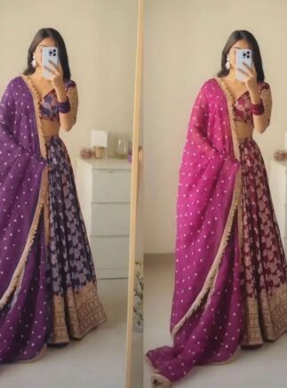 Buy Jacquard Designer Lehenga Choli with Fancy Dupatta-RjPoshak