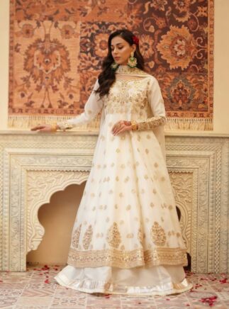 Designer Gown with Lehenga Set for Women – Soft Net & Satin Party Wear | RjPoshak