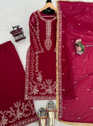 Designer Palazzo Set for Women with Dupatta – Faux Georgette Party Wear | RjPoshak