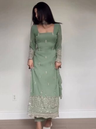 Home 26 Online Faux Georgette Suit Set with Dupatta – Designer Party Wear for Women | RjPoshak