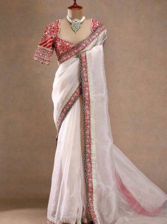 Home 23 Buy Tibby Silk Saree with Designer Blouse – Party Wear & Wedding Saree for Women | RjPoshak