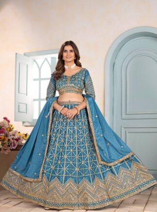Buy Designer Butterfly Net Lehenga Choli with Sequins Embroidery – RjPoshak