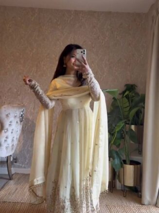 Home 26 Buy Fendy Silk Anarkali Suit Set with Dupatta-RjPoshak