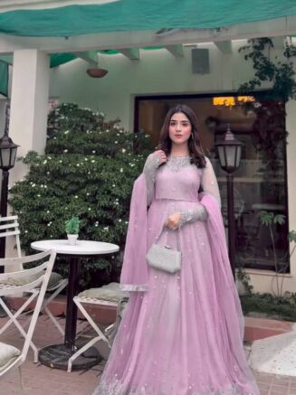 Designer Faux Georgette Gown Lehenga Set with Dupatta – RjPoshak