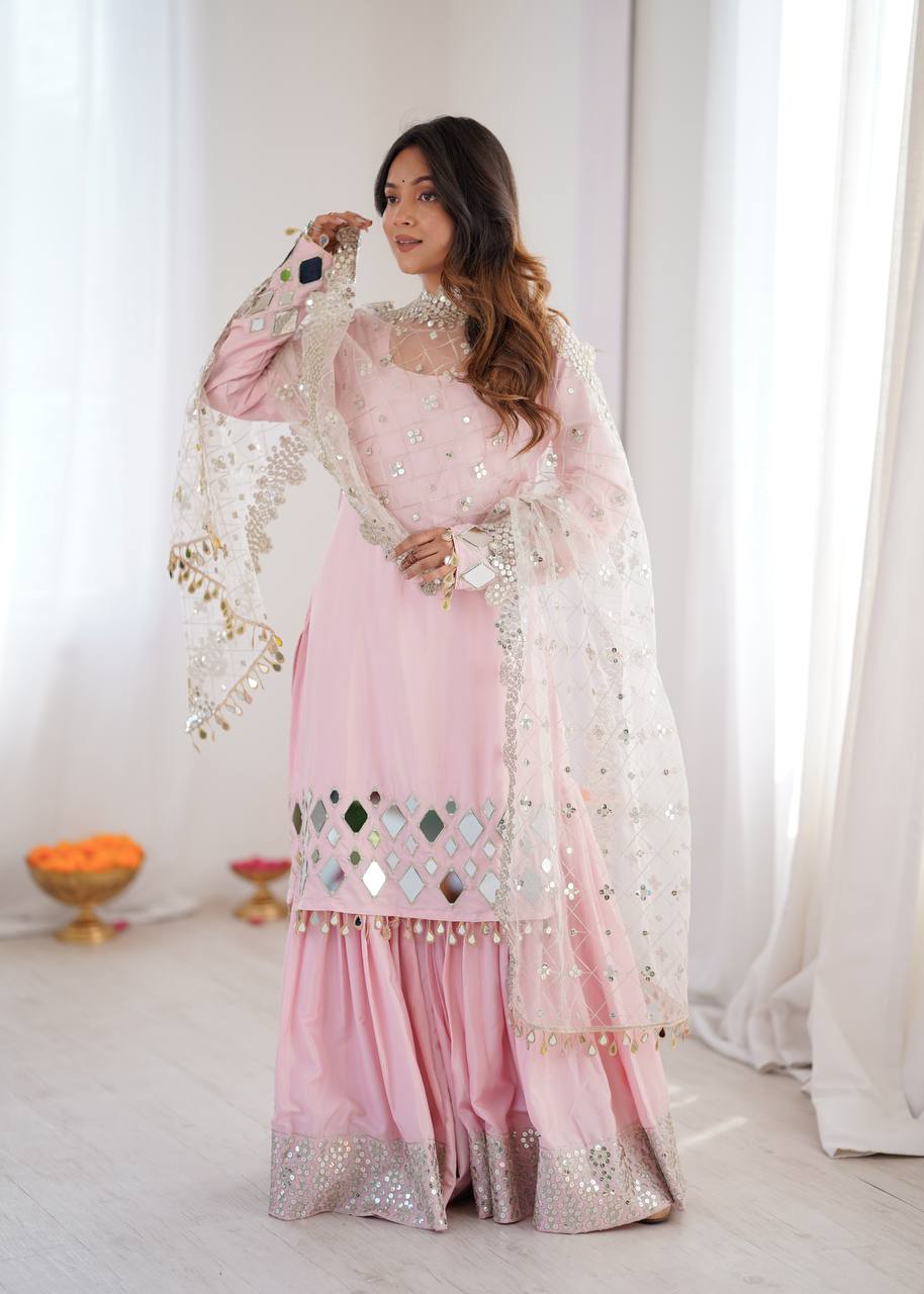 photo_2_2026-03-13_11-18-49 Designer French Crepe Sharara Suit Set with Mirror Work Dupatta – Party Wear for Women | RjPoshak