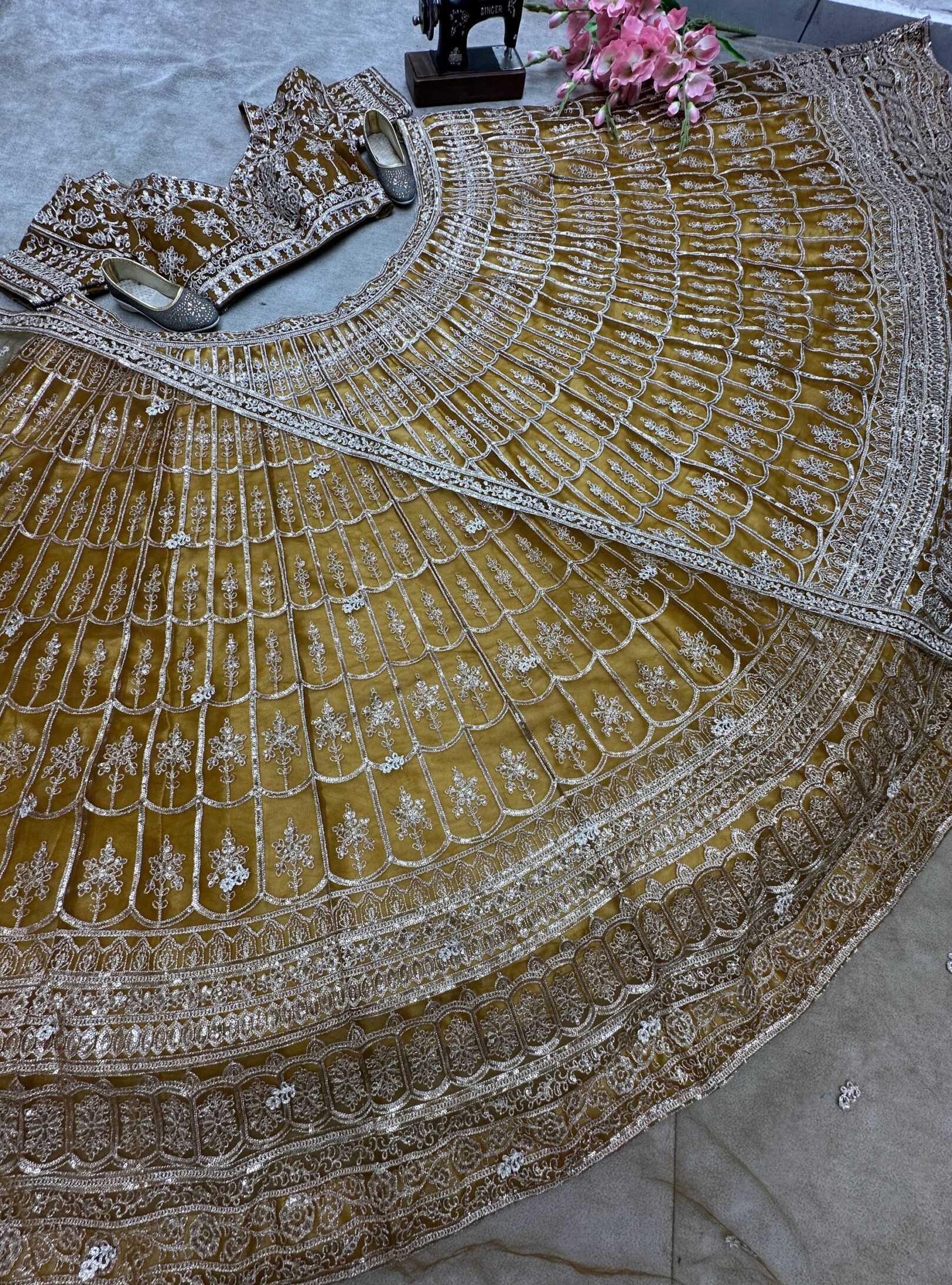 photo_2_2026-03-15_16-55-00 Designer Brown Net Lehenga Choli with Zari & Sequins Embroidery – Wedding Party Wear | RjPoshak