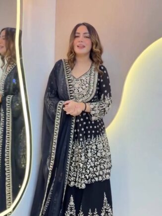 Buy Online Designer Faux Georgette Lehenga Set with Coding Dori & Sequins Work | RjPoshak