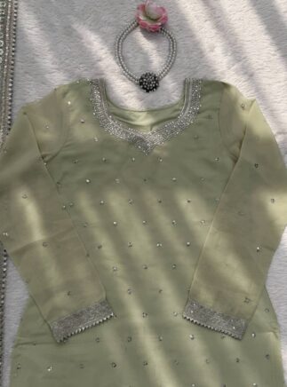 Designer Faux Georgette Sharara Set with Dupatta for Women – Thread Sequins Work | RjPoshak