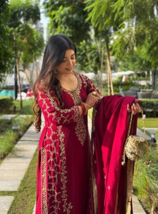 Designer Palazzo Set for Women with Dupatta – Faux Georgette Party Wear | RjPoshak