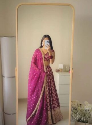 Buy Jacquard Designer Lehenga Choli with Fancy Dupatta-RjPoshak