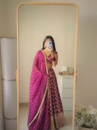 Home 22 Buy Jacquard Designer Lehenga Choli with Fancy Dupatta-RjPoshak