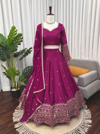 Home 25 Designer Japan Satin Lehenga Choli with Sequins Work Dupatta – Party Wear Lehenga for Women | RjPoshak