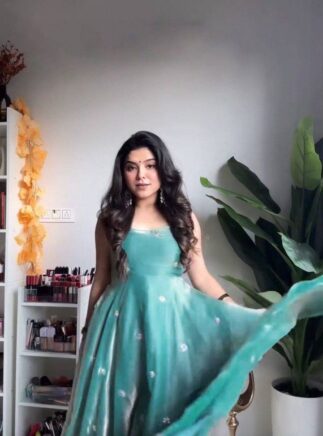 Eid Special Designer Fendy Silk Gown Set with Sequins Work – RjPoshak